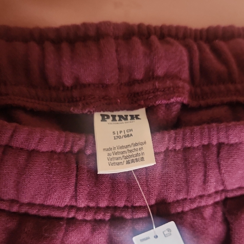 PINK Victoria's Secret Burgundy Track Pants